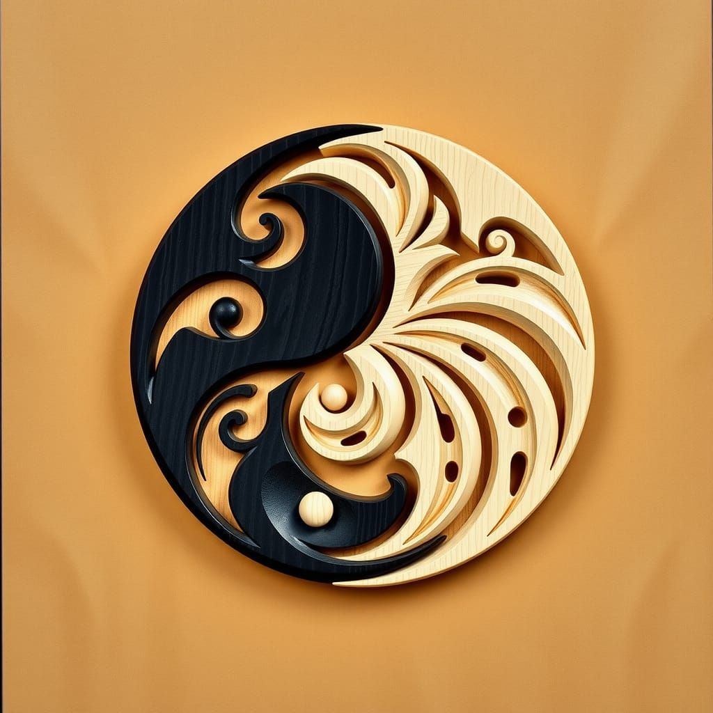 Exotic Wood Yin Yang Lathe Art