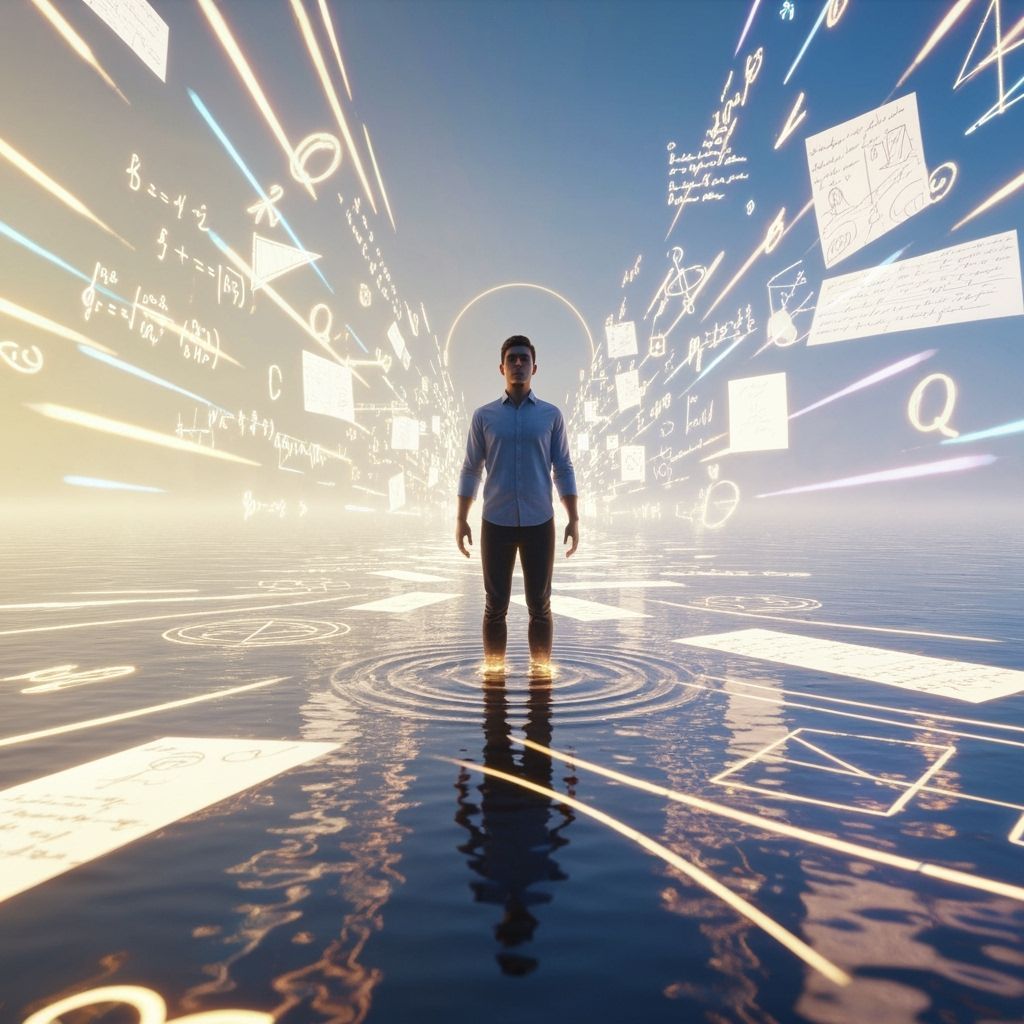 Creator in Glowing River of Ideas