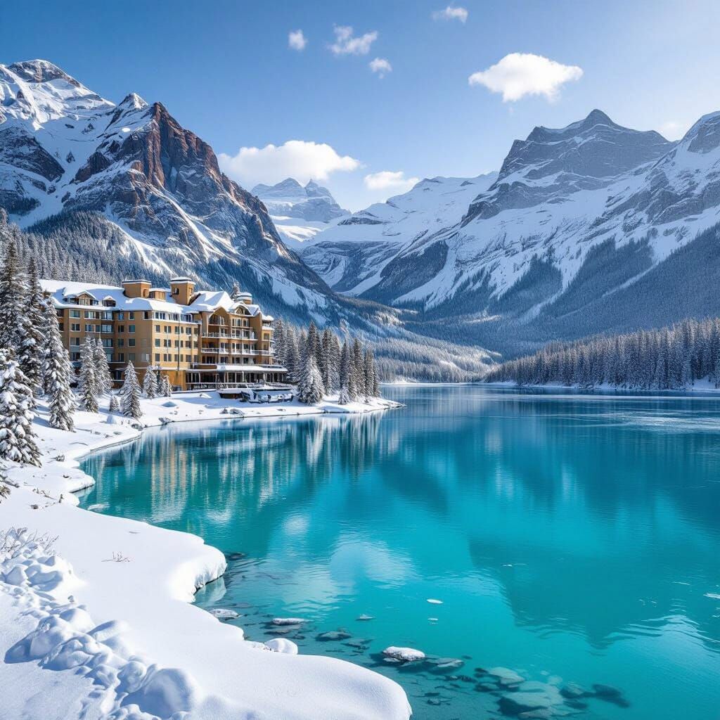 Lake Louise Winter Wonderland Frozen Lake Turquoise Edge