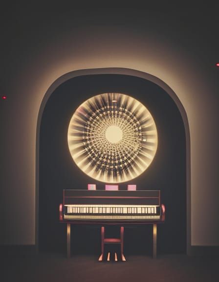 Night Club Piano in Hyperrealistic Style