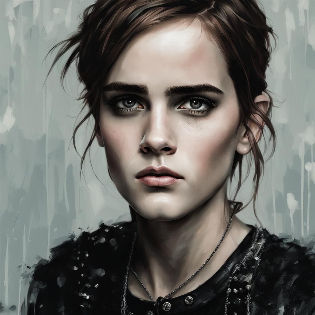 Pale Goth Woman in Analog Style Photograph