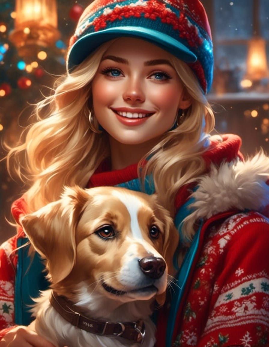 Julie thought she'd borrow a few friends' doggies for some personal Christmas card pics