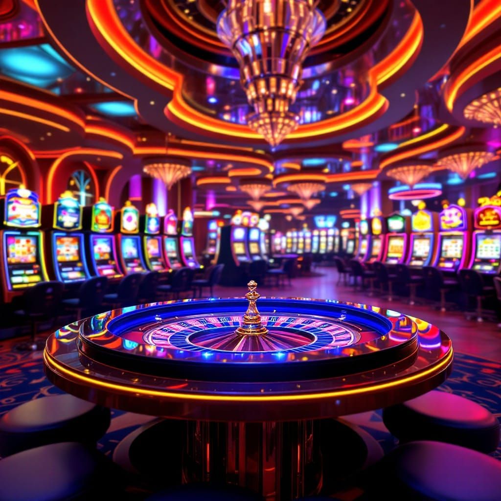 Luxurious Casino Interior in Vibrant Pixar 3D Style