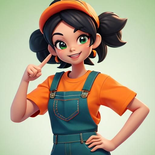 Cute Kawaii Chef Points the Way: 3D Render