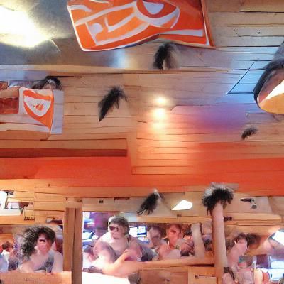 Person at Hooters Excited for Chicken Wings