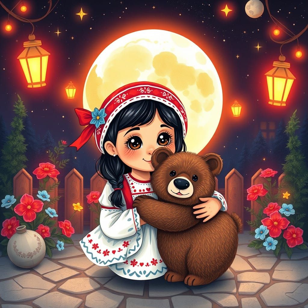 Warm Colombian Countryside Scene with Whimsical Touches