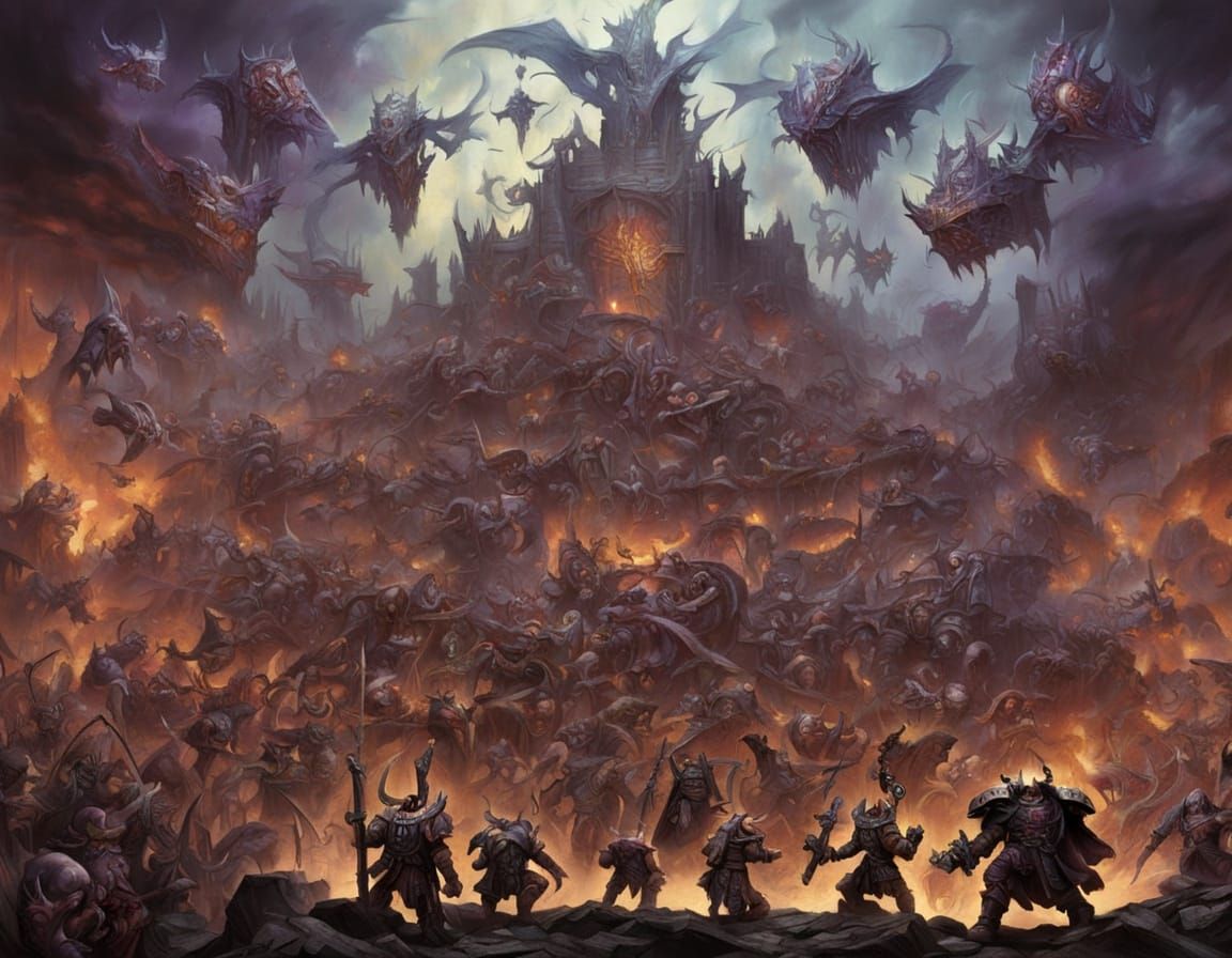 Ethereal Chaos God Slaanesh in a Dazzling Renaissance Manner