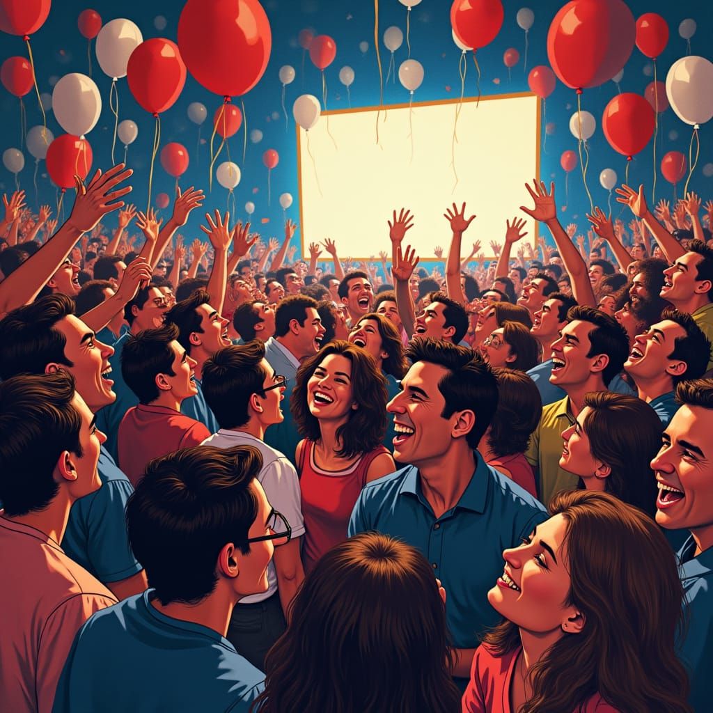 Festive Election Celebration in Mixed Media Style