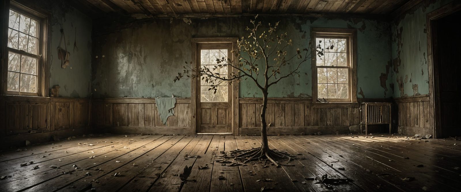 Antique Portrait of Autumn Tree in Wet Plate Style
