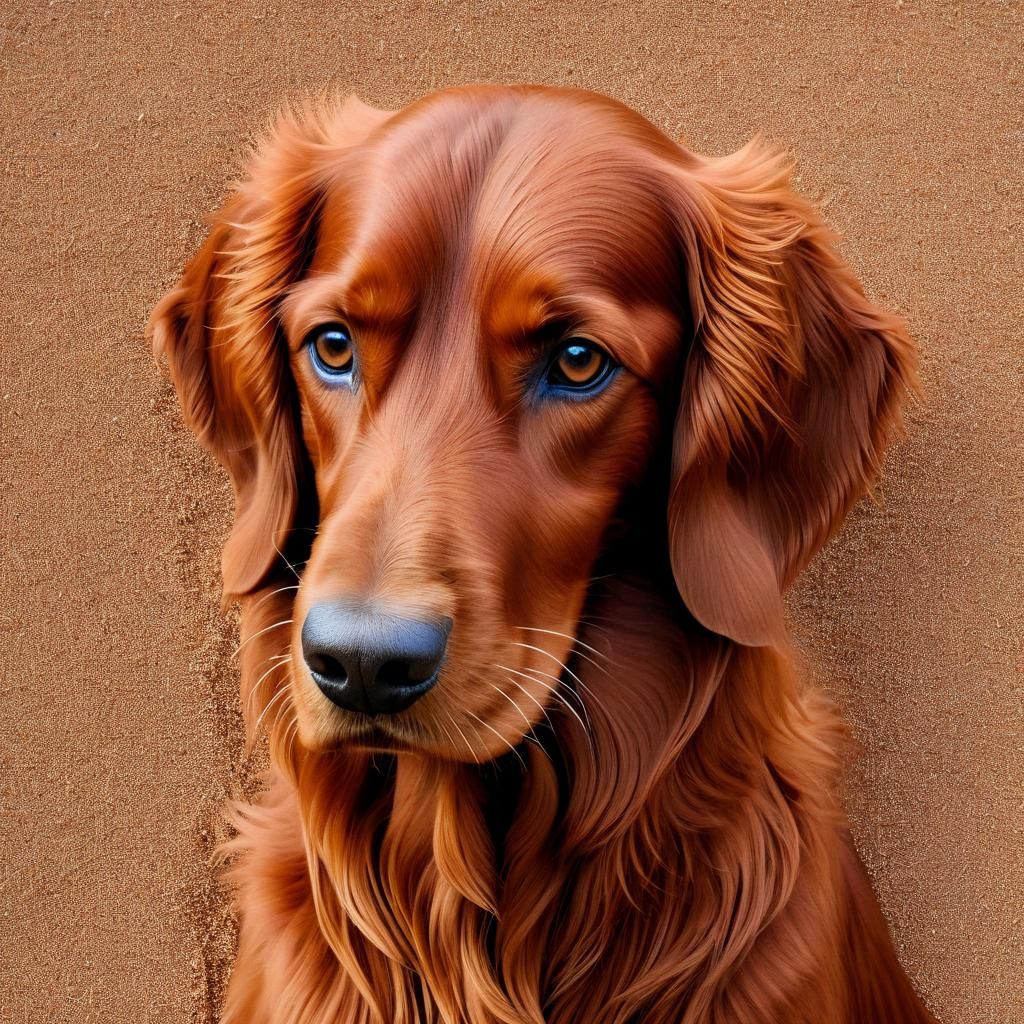 Irish Setter Portrait in Colored Sand Art