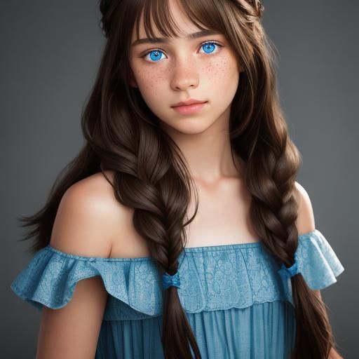 Girl with Braids Portrait in Professional Photography Style