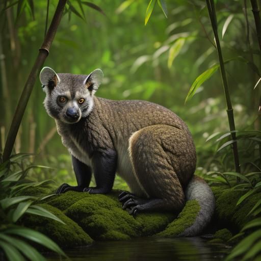 Bamboo Lemur in Natural Habitat: Wildlife Photography