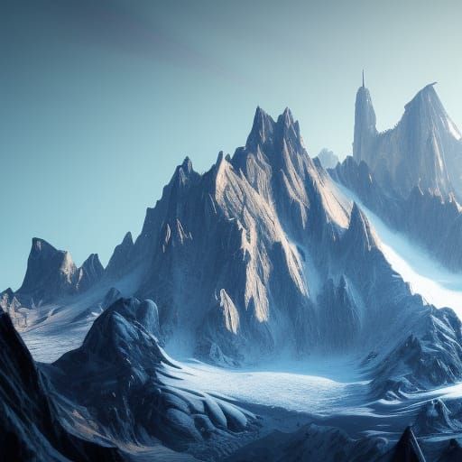 Fantastical Matte Painting of Mont Blanc in 8k