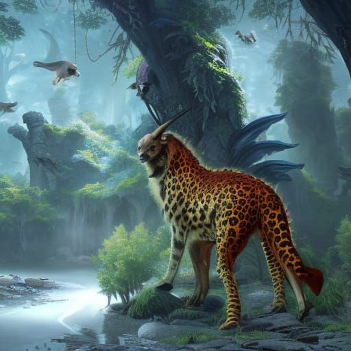 Fantastical Animals in Detailed Matte Painting