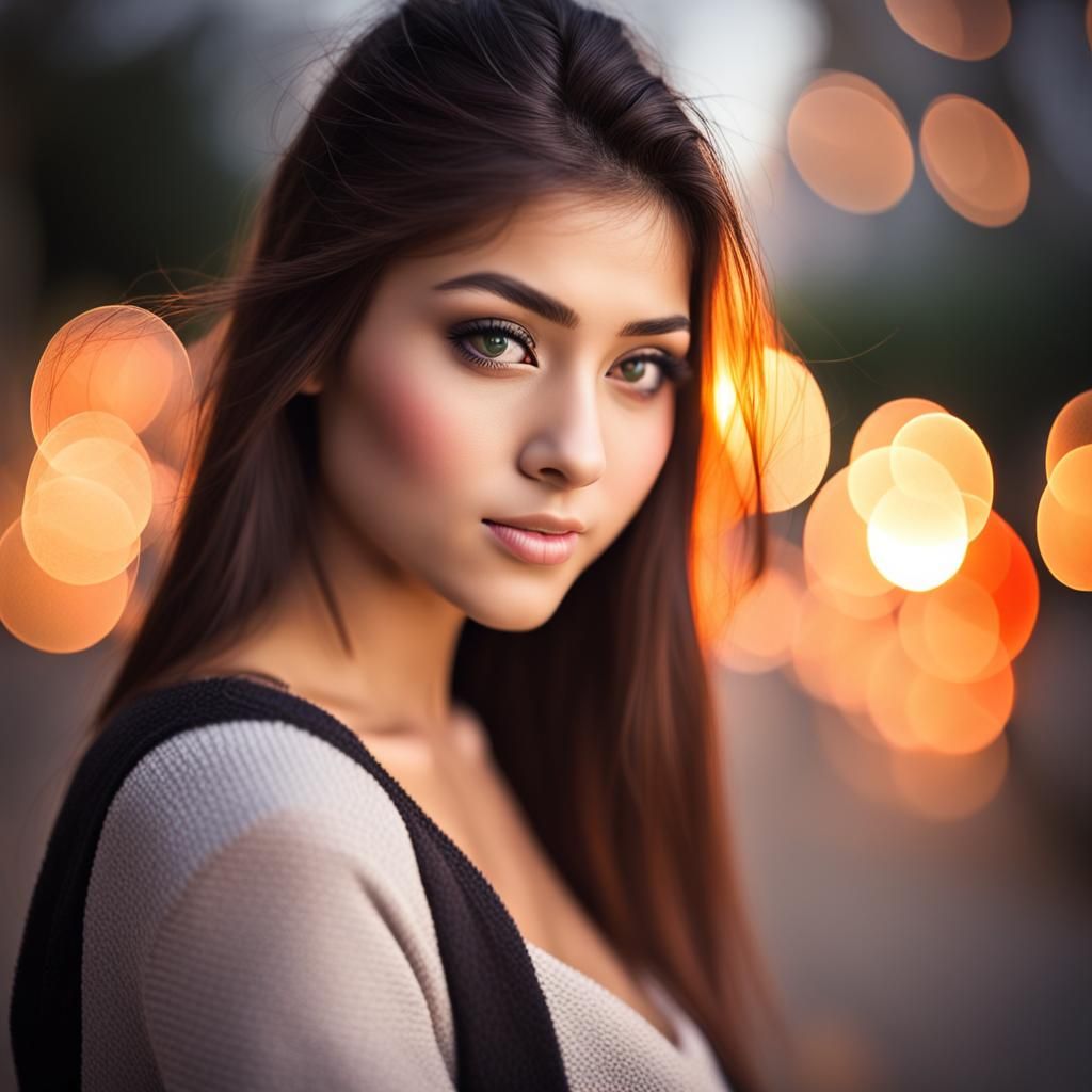 Professional Portrait of a Woman with Bokeh
