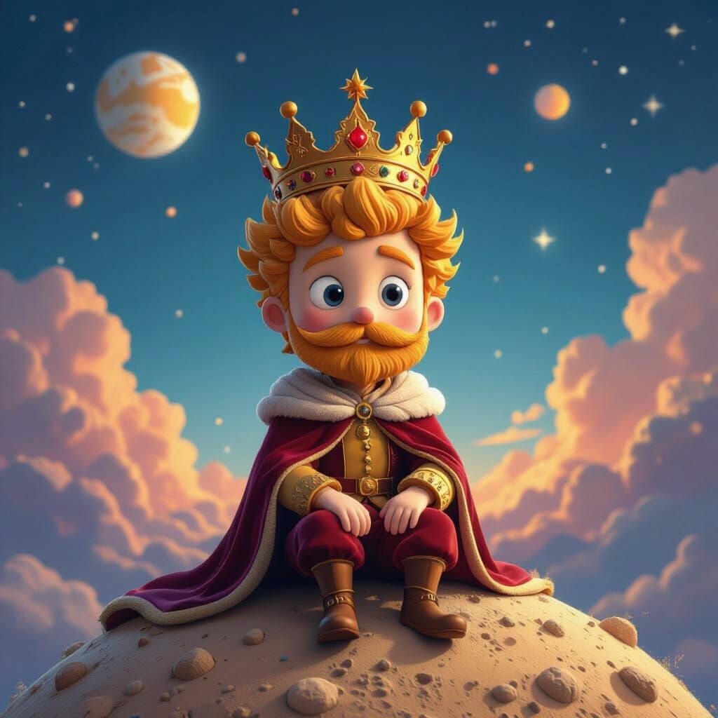 The Little Prince's King on His Lonely Planet