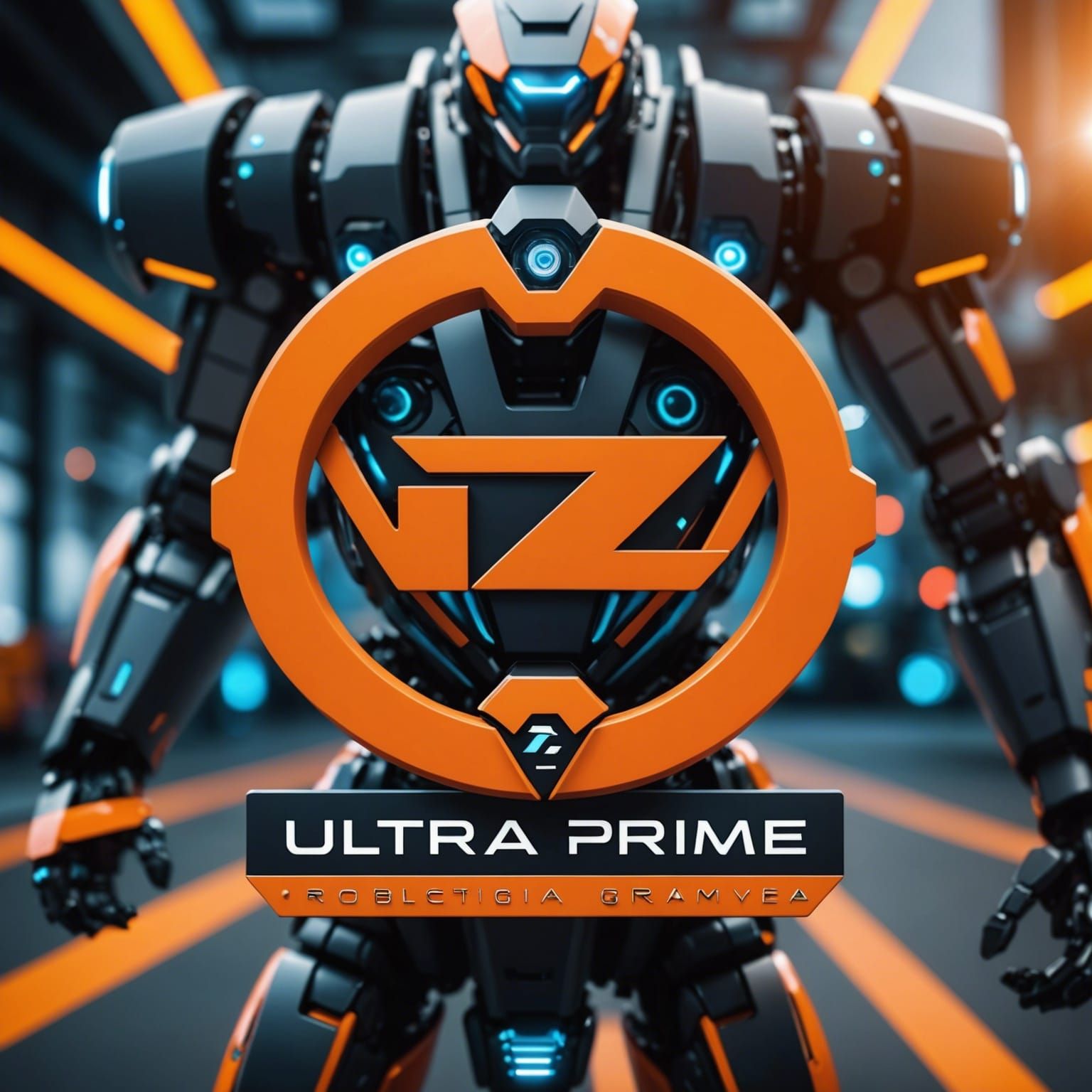 Ultra Z Logo for Robotic Team in Orange and Celeste