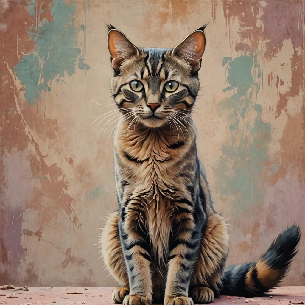 Siamese Cat Dissolving in Surreal Digital Art