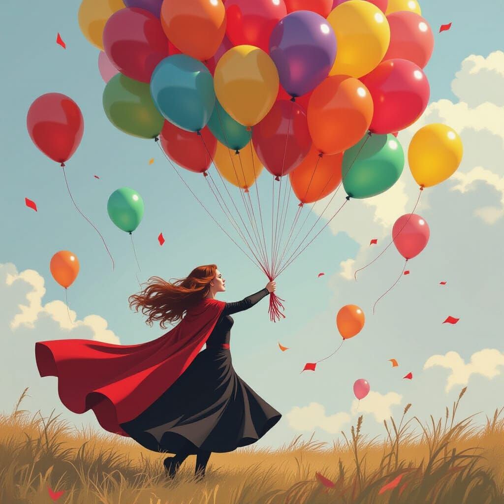 Scarlet Witch Balloon Chase: Digital Comic Art