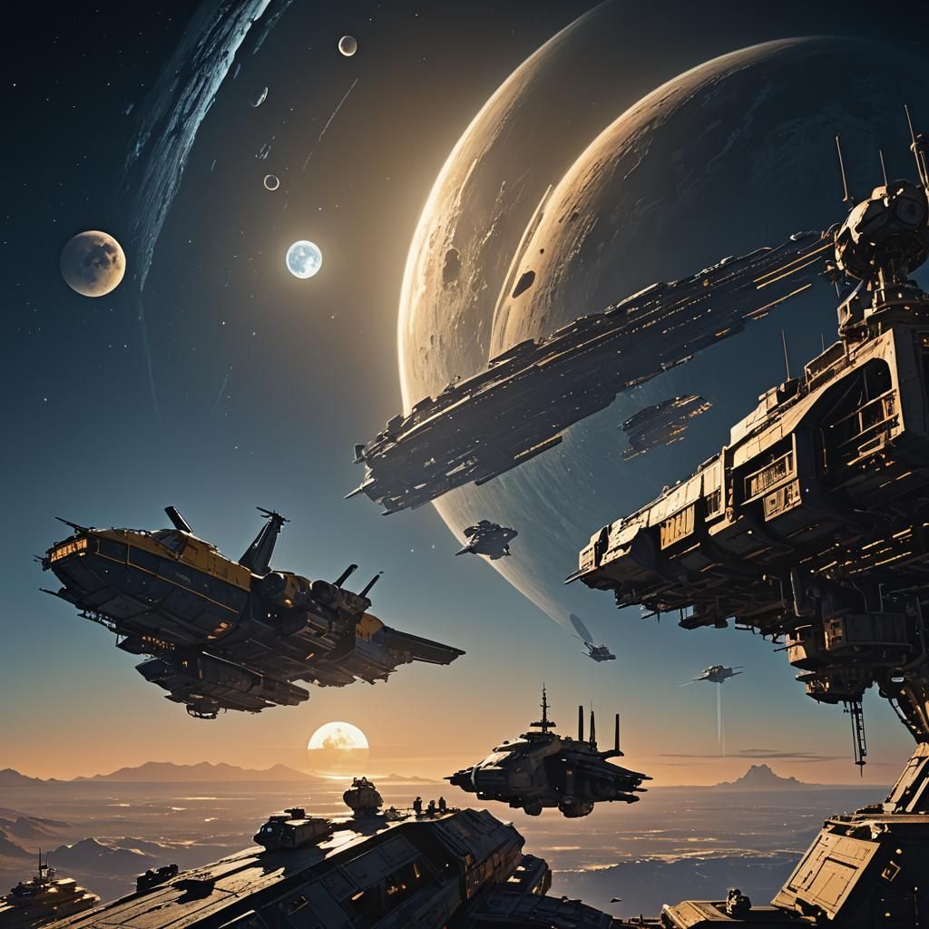 US Space Marine Ship Docks in Earth Orbit