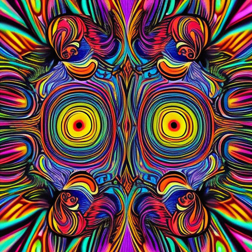 Vibrant Psychedelic Portrayal of Energetic Female Form