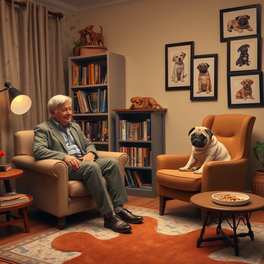 Sad Pug Attends Dog Therapy Session