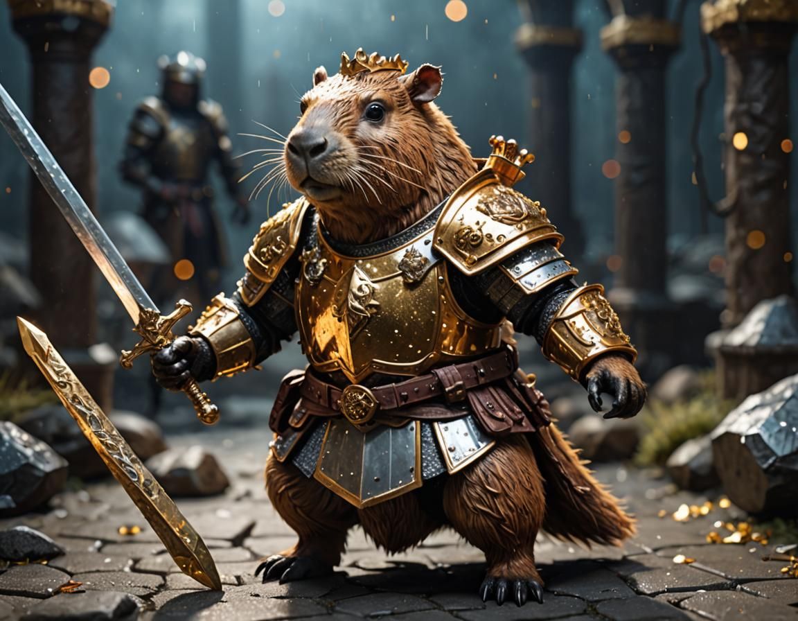 Capybara Knight: Action Figure in 3D