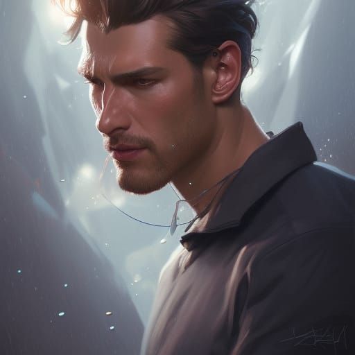 Hyperdetailed Portrait of Handsome Man in Unreal Engine