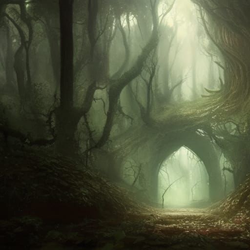 Goblincore Portal in Dark Fantasy Style