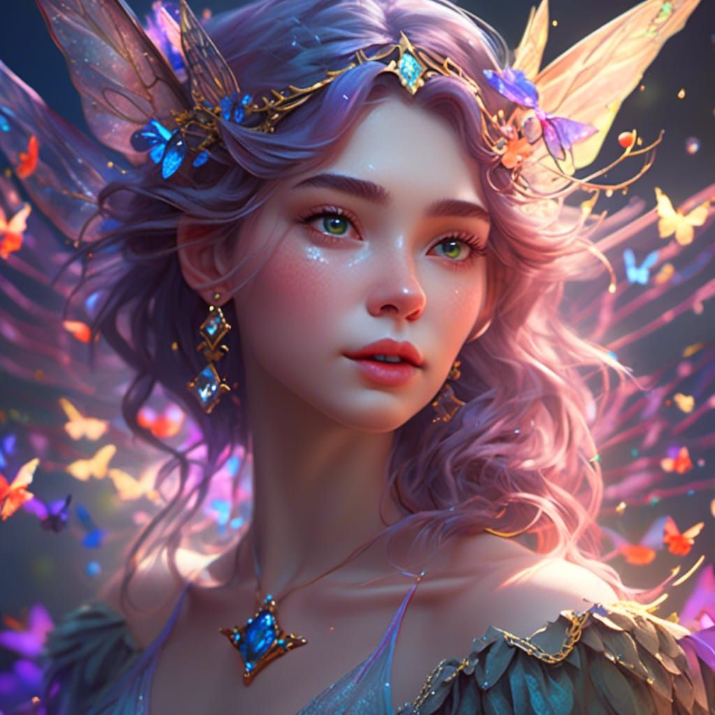 Fairy in Fantasyland Portrait in Unreal Style