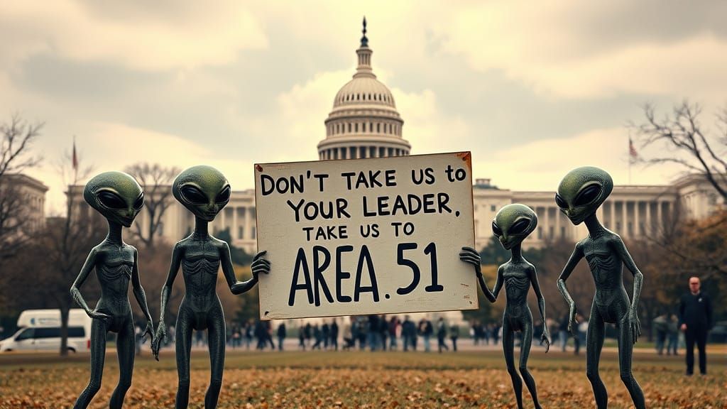 Aliens Land in D.C., Request Area 51 Visit