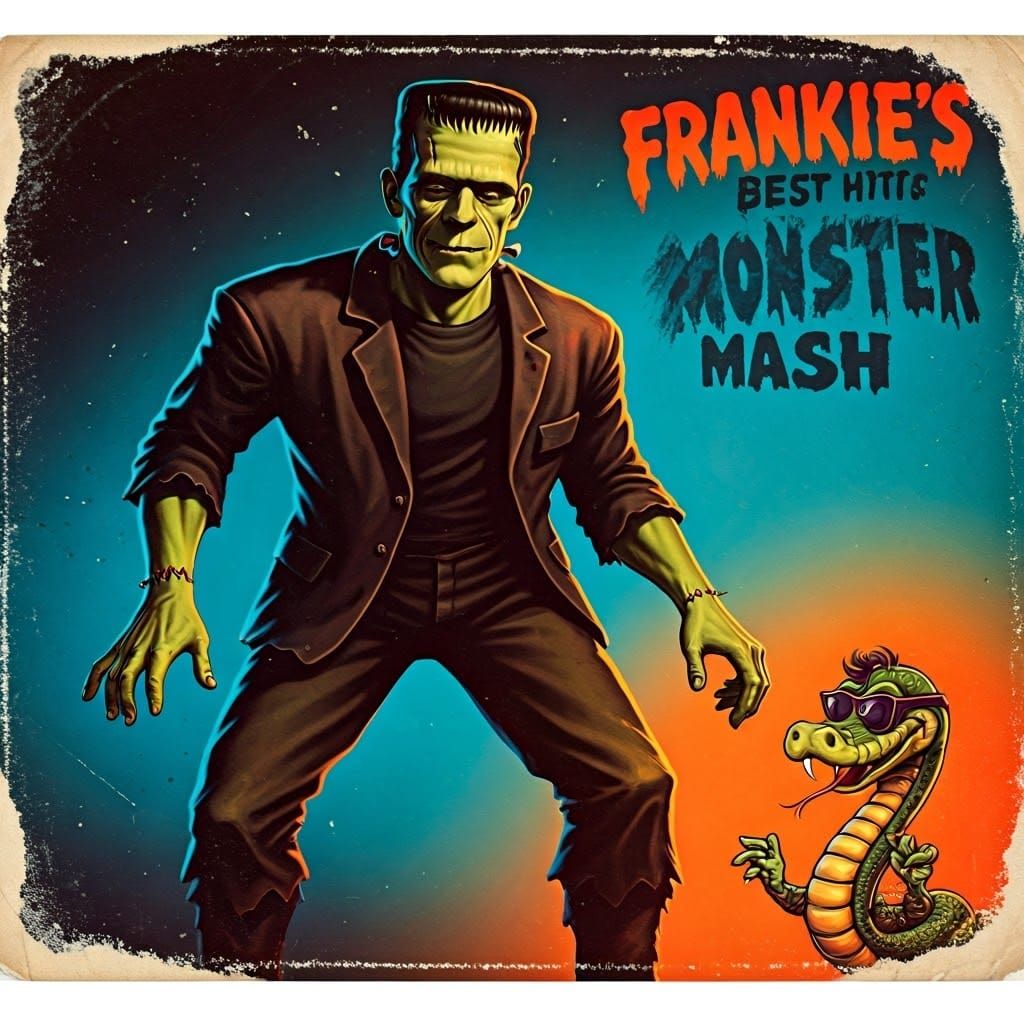 Vintage Record Sleeve: Frankenstein's Monster Dancing