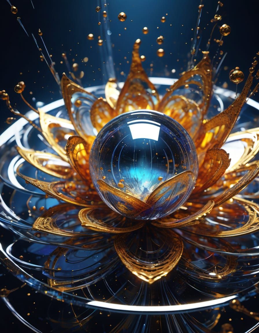 A Dream in Epicycloid Molten Amber - Explosions of Glittergl...