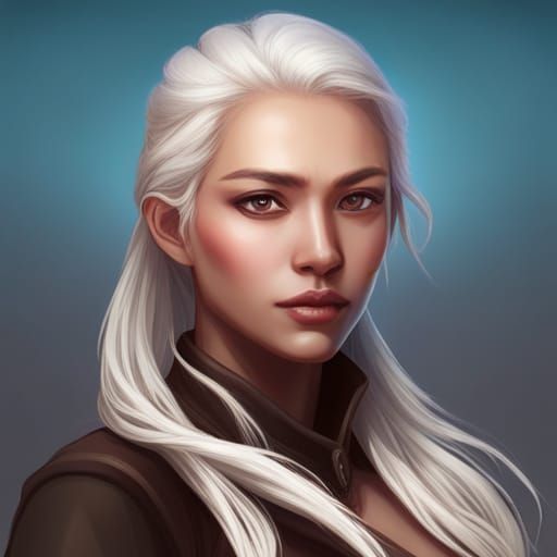 Asian Woman Portrait in Hyperdetailed Digital Art Style