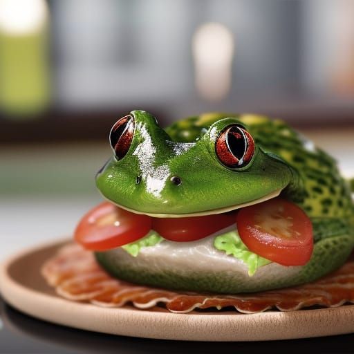 Frog Burger with Fries
