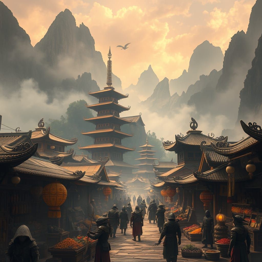 Epic Akaviri Marketplace in Hidden Valley