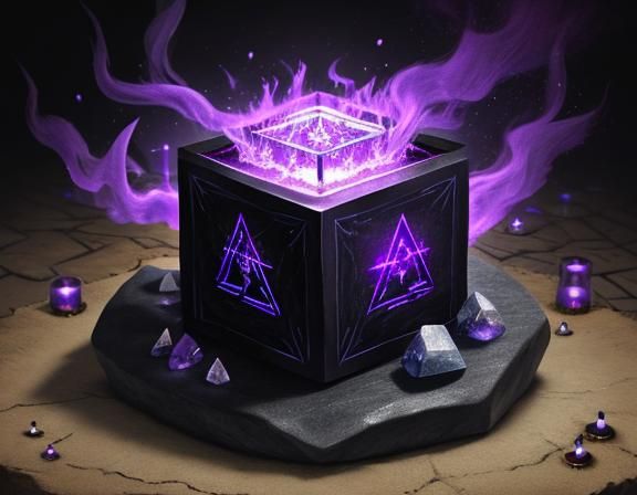 Cursed Runed Box on Altar with Wand