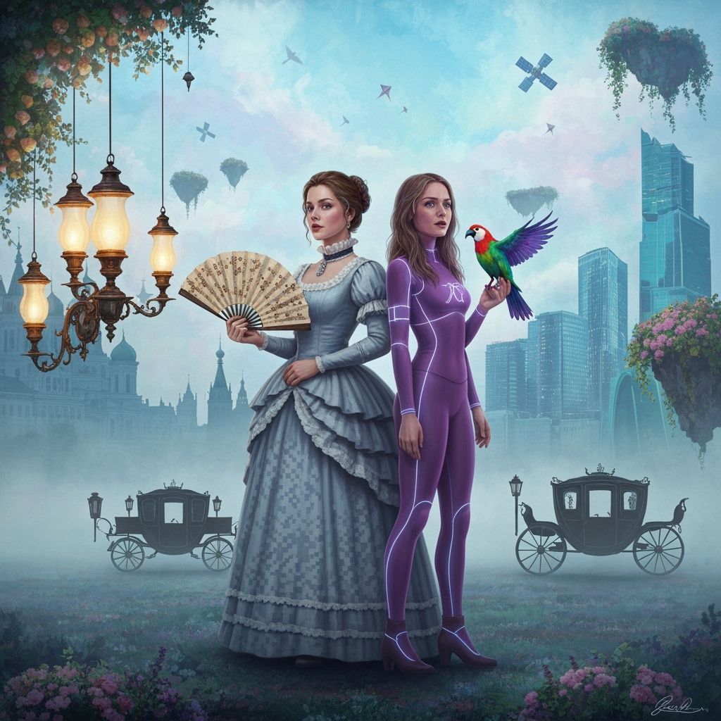 Women Across Time in Neo-Impressionist Style