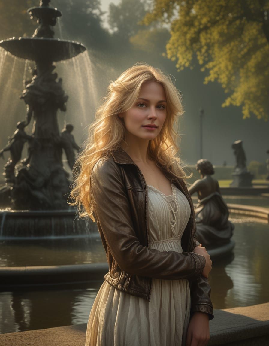 Ethereal Renaissance Maiden Basks in Morning Sunlight