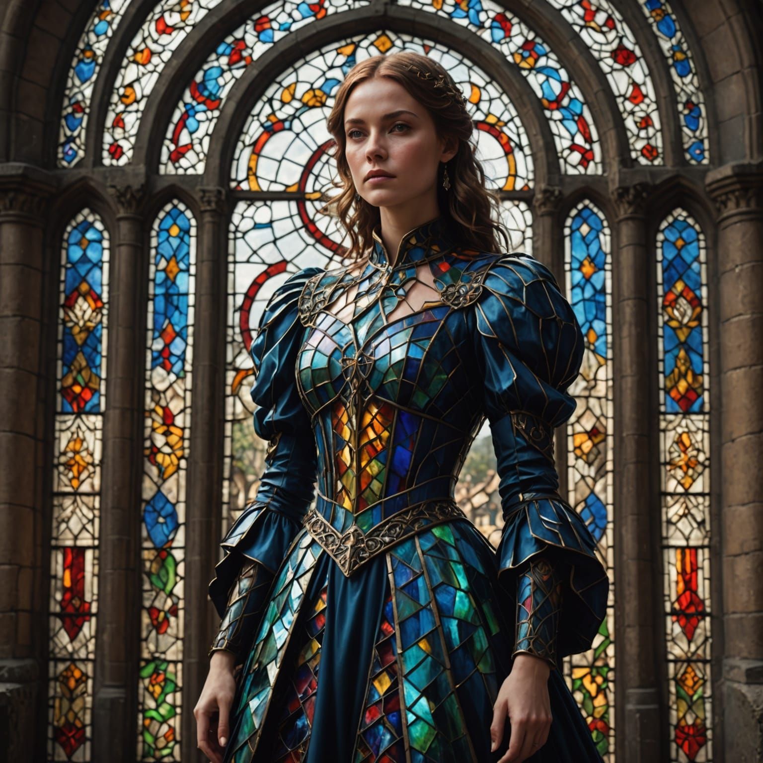 Cinderella in Stained Glass Dress