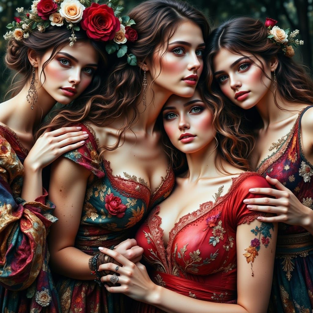 Hyperrealistic Rose with Thorns Close-Up