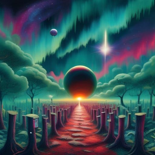 Visitor Witnesses Cosmic Event in Hand Forest