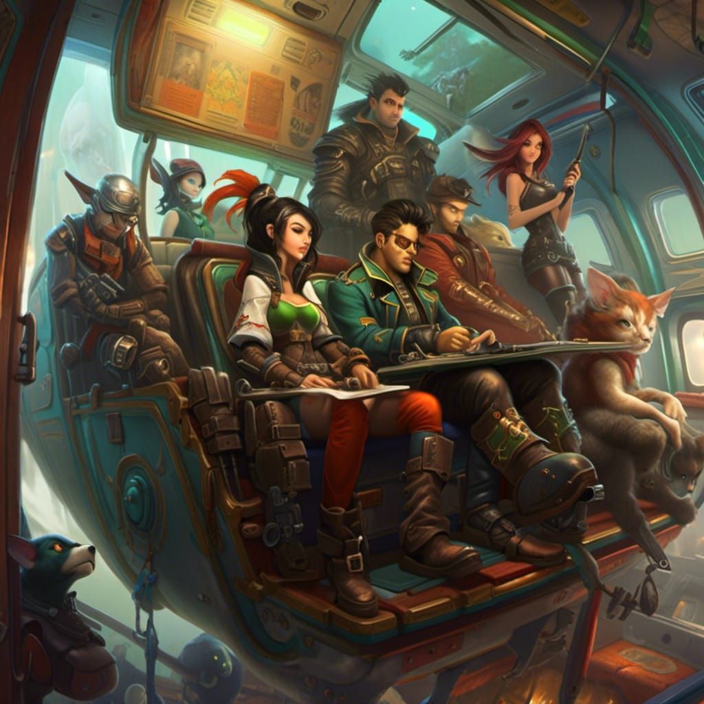 Fantasy Airplane Scene in Lockwood Style