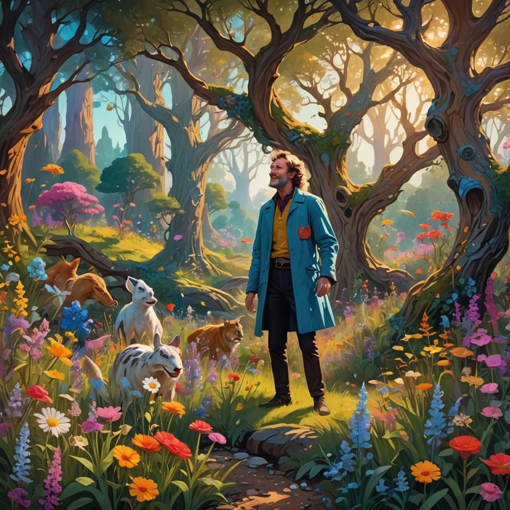 Fantastical Realm of Mirth in Surrealist Style