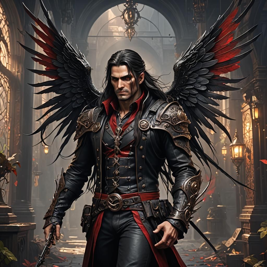 Steampunk Dark Fairy with Metal Wings