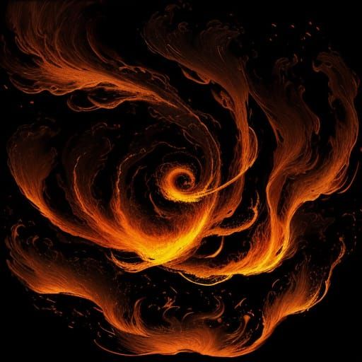 Black Silhouette of Fire Ignites in Abstract Digital Art