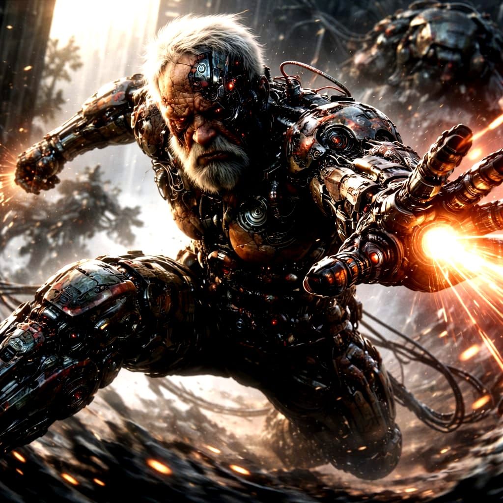 Dynamic Action Pose Captured from Unusual Perspective