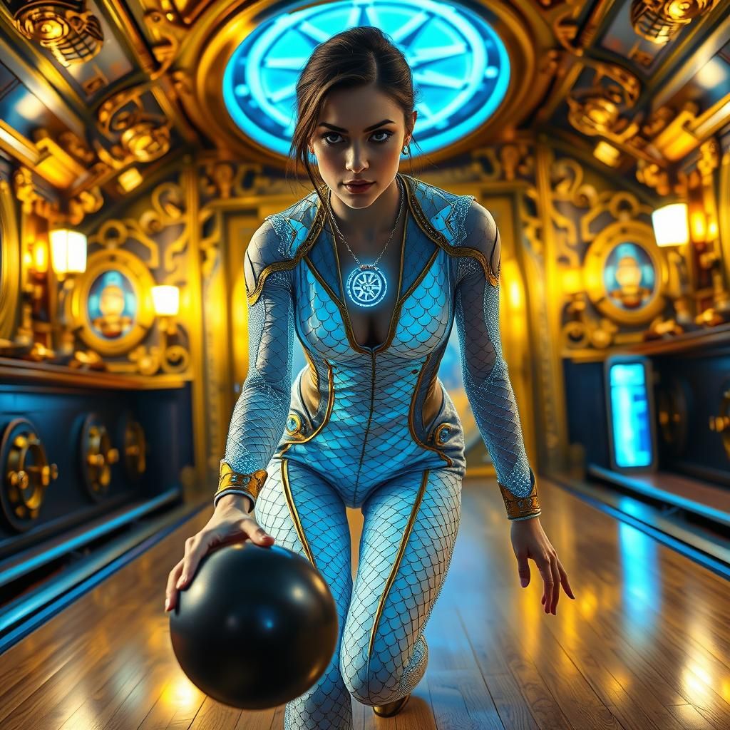 Enjoying a game of bowling onboard Nautilus