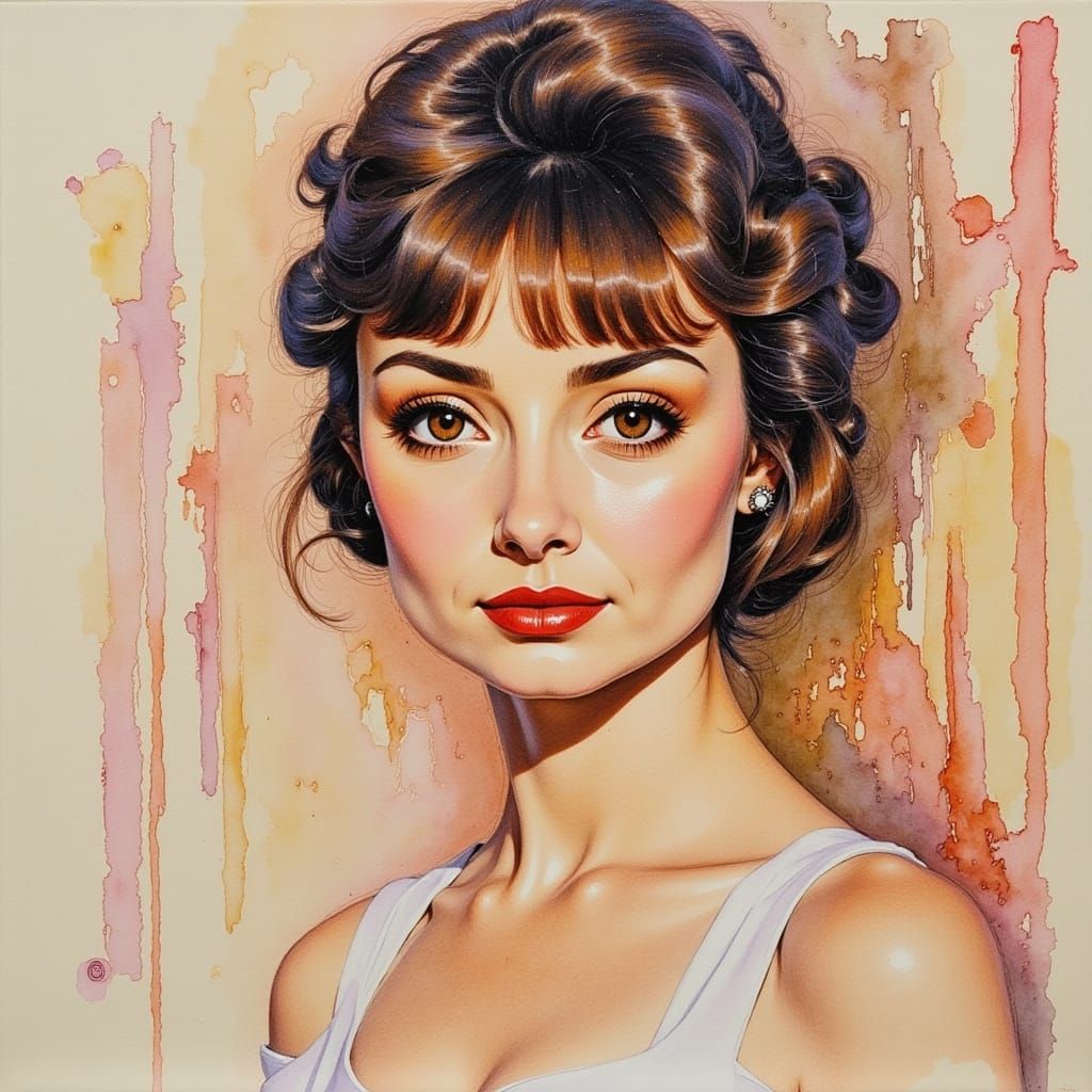 Vibrant, natural-colored lips, delicate, long eyelashes, and...