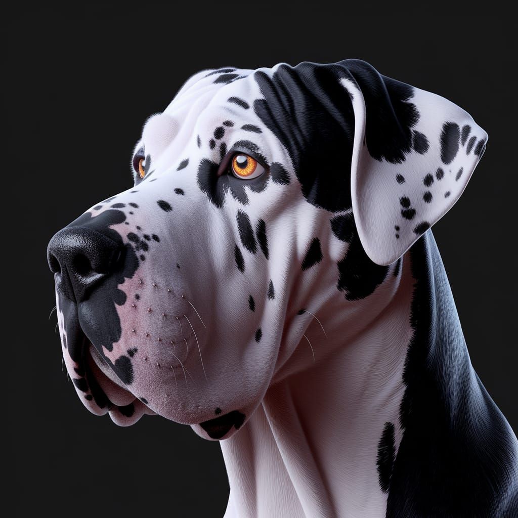 Majestic Great Dane in Dark Fantasy Style
